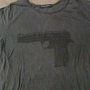 Brandy Melville Charcoal Gun Graphic Tee